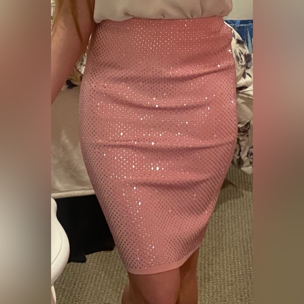 ONE OF A KIND- Rare Ronny Kobo Pink Rhinestone Skirt